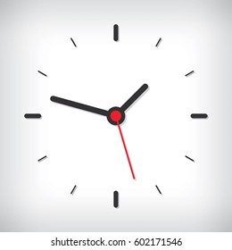 Clock icon in minimalism style, timer on white background. Vector design element