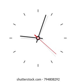 Clock icon minimalistic in flat style. Timer on white background. Business watch. Vector design element for you project