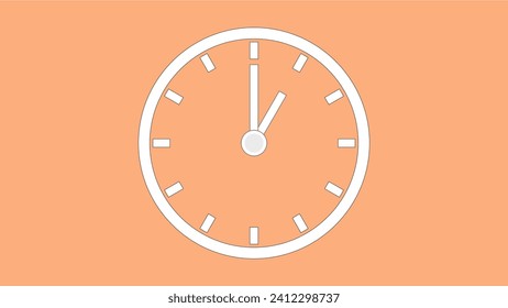 clock icon, mininal style. color code FCAE7C arrow show 1 hour about 12.00 to 1.00. on the Pastel background.