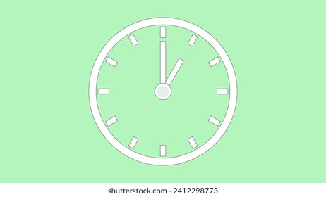 clock icon, mininal style. color code B3F5BC arrow show 1 hour about 12.00 to 1.00. on the Pastel background.