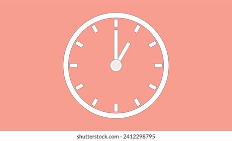 clock icon, mininal style. color code F9957F arrow show 1 hour about 12.00 to 1.00. on the Pastel background.