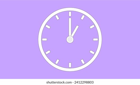 clock icon, mininal style. color code C5A3FF arrow show 1 hour about 12.00 to 1.00. on the Pastel background.