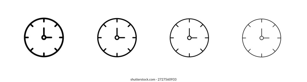 Icono de reloj en estilo de línea de trazo moderno. Vector 10 eps