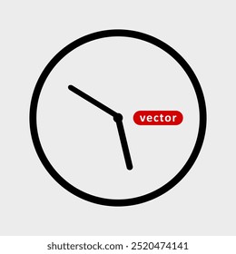 Clock icon modern and trendy flat style isolated on grey background. Simple wall hanging watch vector. Time vector illustration. Clock icon