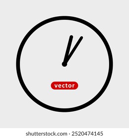 Clock icon modern and trendy flat style isolated on grey background. Simple wall hanging watch vector. Time vector illustration. Clock icon