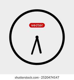 Clock icon modern and trendy flat style isolated on grey background. Simple wall hanging watch vector. Time vector illustration. Clock icon