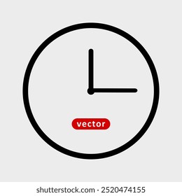 Clock icon modern and trendy flat style isolated on grey background. Simple wall hanging watch vector. Time vector illustration. Clock icon