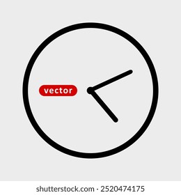 Clock icon modern and trendy flat style isolated on grey background. Simple wall hanging watch vector. Time vector illustration. Clock icon