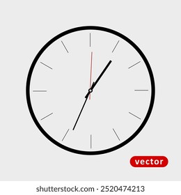Clock icon modern and trendy flat style isolated on grey background. Simple wall hanging watch vector. Time vector illustration. Clock icon