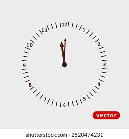 Clock icon modern and trendy flat style isolated on grey background. Simple wall hanging watch vector. Time vector illustration. Clock icon