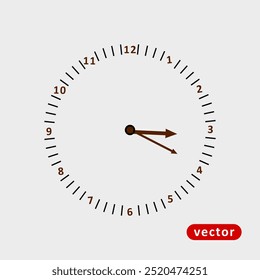 Clock icon modern and trendy flat style isolated on grey background. Simple wall hanging watch vector. Time vector illustration. Clock icon