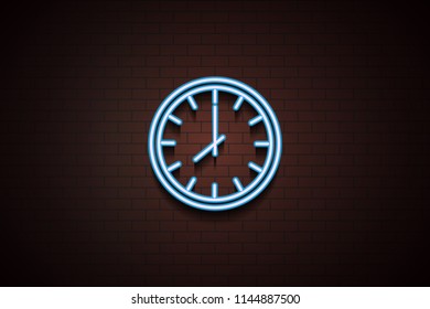 clock icon in neon style. One of Appliances collection icon can be used for UI/UX
