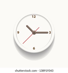 Clock icon on beige background