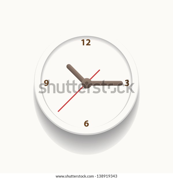 Clock Icon On Beige Background Stock Vector Royalty Free