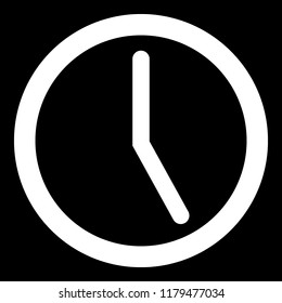 Clock icon on black background. Vector illustration.