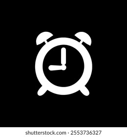 A clock icon on a black background