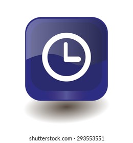 clock icon on dark blue button
