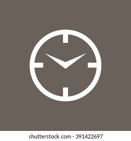 Clock Icon on Dark Gray Color. Eps-10.