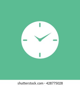 Clock Icon On Green Background