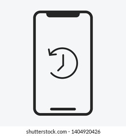 Clock icon on smartphone. Archive symbol modern simple vector icon for web site or mobile app