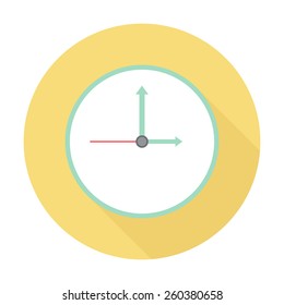  Clock icon on wall , Vector illustration