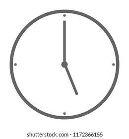 Clock icon on white background. Vector illustration.