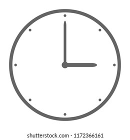 Clock icon on white background. Vector illustration.