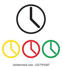 Clock icon on white background. Vector illustration.