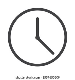 Clock icon on white background. Vector illustration.