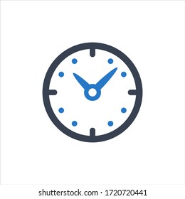 Clock icon on white background