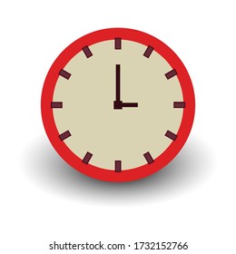 Clock icon on white background, clock vector