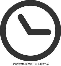 Clock icon on a white background. Isolated clock symbol with flat style.