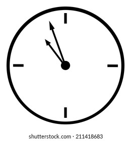 Clock icon on white background. Vector illustration.