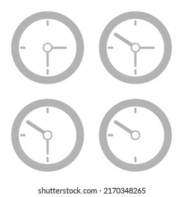 clock icon on a white background, vector illustration