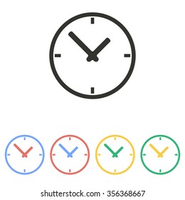 Clock  icon  on white background. Vector illustration.