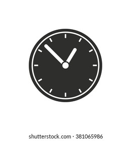 Clock  icon  on white background. Vector illustration.