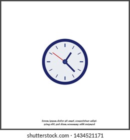Clock icon on white isolated background.
