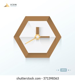 Clock icon  icon origami paper design