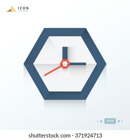 Clock icon  icon origami paper design