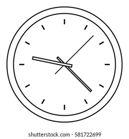Clock icon. Outline illustration of clock vector icon for web