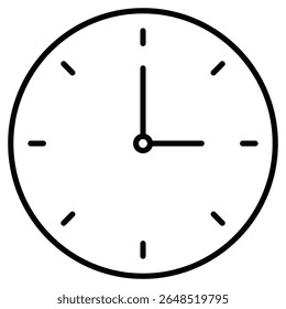 Clock icon Outline isolated logo mark