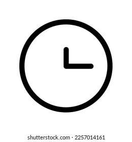 Clock icon outline minimal vector