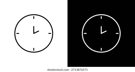 Pictograma de contorno de icono de reloj aislado en blanco. Vector Forma de icono.