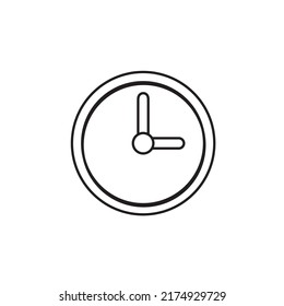 clock icon outline style design. clock icon vector illustration. isolated on white background.