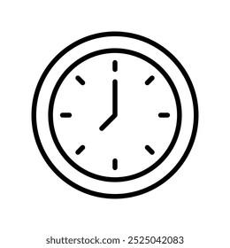 icono de reloj. Diseño de estilo de contorno aislado sobre fondo blanco