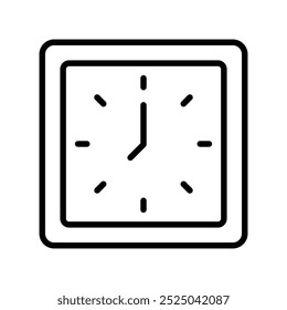 clock icon. Outline style design isolated on white background