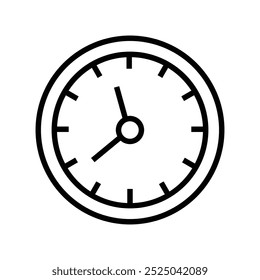 clock icon. Outline style design isolated on white background