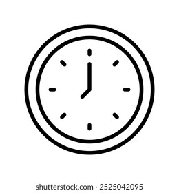 clock icon. Outline style design isolated on white background