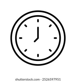 clock icon. Outline style design isolated on white background