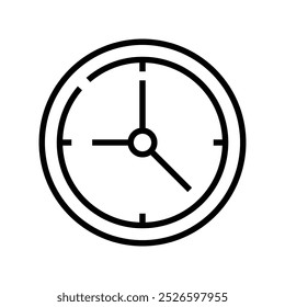 clock icon. Outline style design isolated on white background